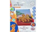 CrystalArt kit featuring Simba and Nala, perfect for creating sparkling greeting cards with colorful crystals.