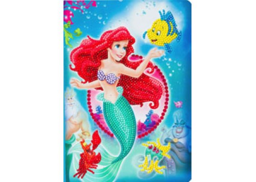 CrystalArt - The Little Mermaid Notebook, 18x26cm, features an enchanting design and crystal art experience for creative expression.