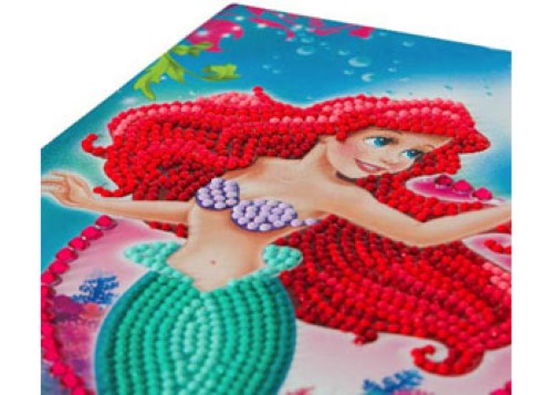 Enchanting Little Mermaid notebook with crystal art design, 50 lined pages, and easy-to-use rhinestone application.