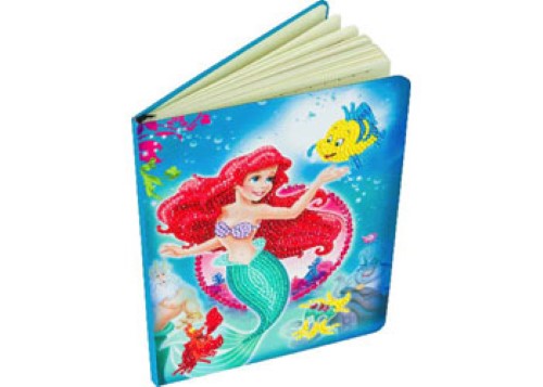 Colorful Little Mermaid-themed notebook with 50 lined pages and an engaging crystal art design for creative expression.