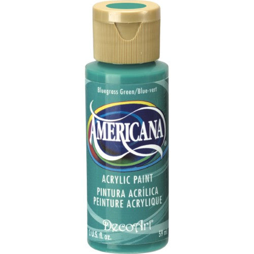 DecoArt Americana Acrylic paint in Bluegrass Green, 2oz, ideal for vibrant artwork and crafts on various surfaces.