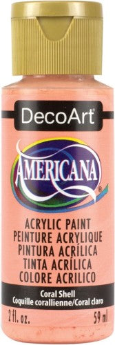 Decoart Americana Acrylic Coral Shell: vibrant 2oz paint for versatile, smooth coverage on various surfaces, ideal for art and crafts.