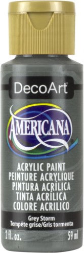 Decoart Americana Acrylic in Grey Storm - premium matte finish paint for versatile crafting on various surfaces.