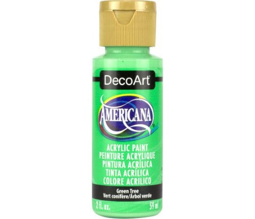 Vibrant 2oz GREEN TREE acrylic paint from Decoart, perfect for crafts, art projects, and home decor with a matte finish.