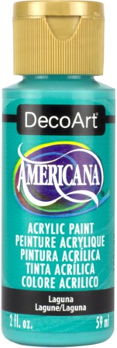 DecoArt Americana Acrylic - 2oz in vibrant Laguna hue, ideal for crafts and fine art on various surfaces.