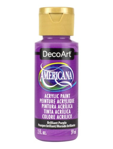 Vibrant 2oz Bright Purple acrylic paint ideal for artists, perfect for various surfaces and projects with a matte finish.