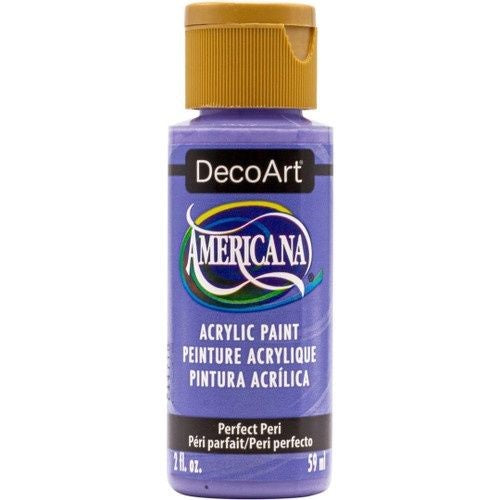 Decoart Americana Acrylic - 2oz PERFECT PERI offers vibrant matte finish paint, ideal for a variety of surfaces and projects.