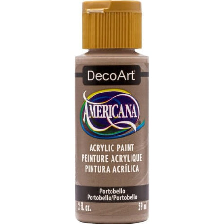 Decoart Americana Acrylic in Portobello - versatile paint for crafts, home decor, and fine art with rich color and smooth finish.