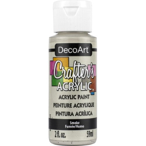 Decoart Crafter's Acrylic Paint in SMOKE, 59ml, perfect for beginners, offers smooth application and vibrant color coverage.