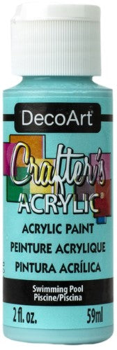 Vibrant 2oz Swimming Pool acrylic paint ideal for various surfaces; perfect for artists seeking smooth, even coverage.