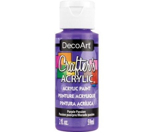 Vibrant 2oz Purple Passion acrylic paint for effortless application on various surfaces, perfect for artistic creations.