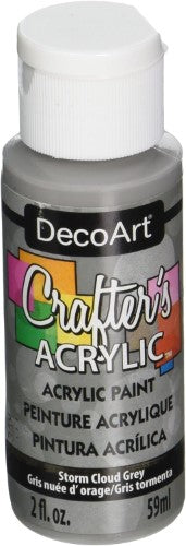 Decoart Crafter's Acrylic Paint in Storm Cloud Grey, perfect for smooth application and versatile use on various surfaces.