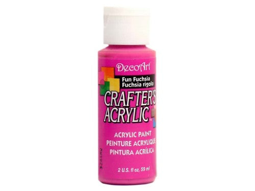 Vibrant 59ml Fun Fuchsia acrylic paint, smooth application, great for various surfaces and creative projects.