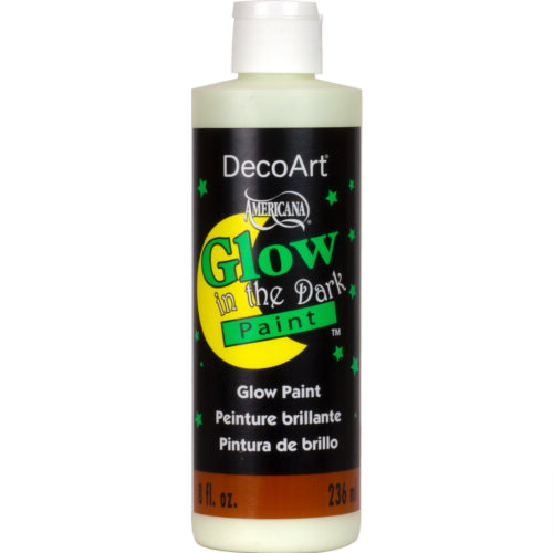 Decoart Glow In The Dark Paint 236ml: luminous paint that glows after light exposure, perfect for crafts and home decor.