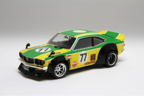 Detailed Fujimi 1/24 scale Mazda Savannah GT plastic model kit for car enthusiasts and hobbyists, featuring precise parts for easy assembly.