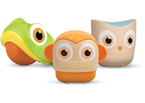 Colorful animal instruments for toddlers: Owl, Frog, and Monkey, designed to inspire musical exploration and sensory development.