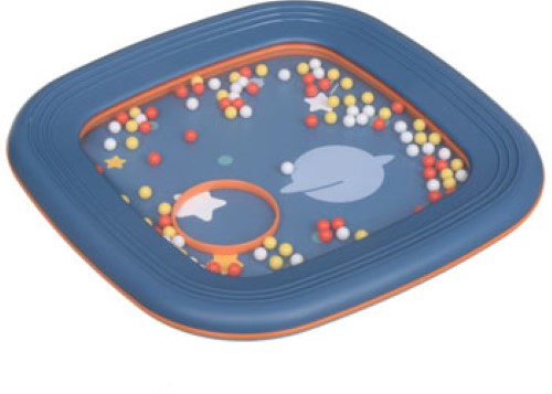 Halilit Tummy Time Shaking Drum, a colorful baby drum that engages auditory and visual senses for interactive play.