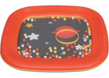 Colorful Halilit Tummy Time Shaking Drum with vibrant beads and gentle sounds for sensory exploration and motor skill development.