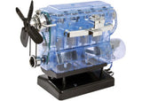 A colorful model of a 4-cylinder hybrid engine for kids, promoting STEM learning and hands-on engineering experience.