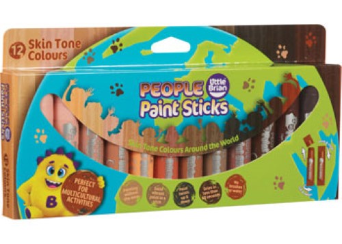 Vibrant 12-pack of water-soluble paint sticks for kids, easily twisting up for mess-free creativity on various surfaces.