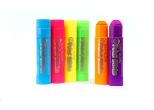 Little Brian Paint Sticks in Day Glow colors, ideal for mess-free painting and easy use by kids aged 3 and up.