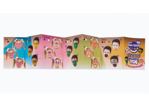 Colorful face paint sticks in 12 classic shades for mess-free creative fun, ideal for kids aged 3 and up.