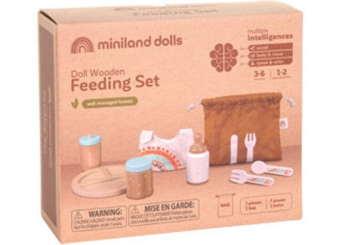 Miniland - Doll Wooden Feeding Set