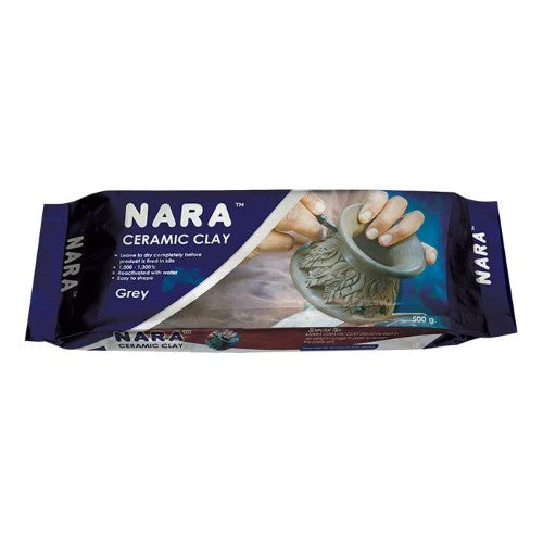 Nara Ceramic Clay 500g in grey, versatile, heavyweight modeling clay perfect for creatives, easy to shape and re-activate.
