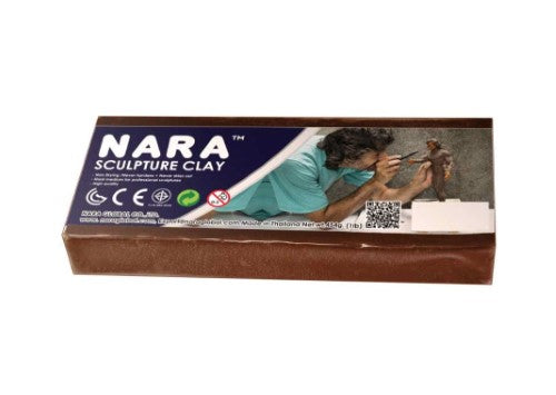 Nara Sculpture Clay 454g in Terracotta, ideal for artists, offers high-density, malleability, and versatility for detailed sculptures.