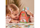 Engaging 3D barn game for preschoolers to match farm animals and their babies while enhancing early learning skills.