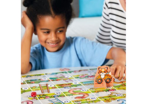 Colorful extra-large board game for kids aged 3-6, featuring chunky pieces, ladders, and snakes for fun learning.