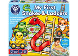 Colorful board game for ages 3-6 with chunky pieces, featuring ladders and snakes for fun learning. Perfect for family bonding.