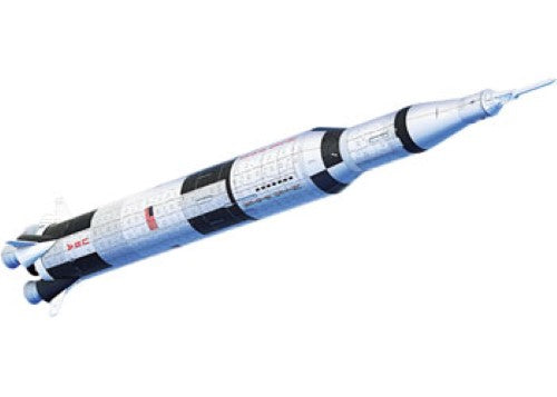 3D jigsaw puzzle of the Apollo Saturn V Rocket, featuring intricate details and removable lunar module, 36 inches tall.
