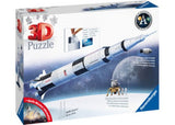 Detailed 3D puzzle of the Apollo Saturn V rocket, measuring 36 inches tall, with three stages and astronaut figures for immersive play.