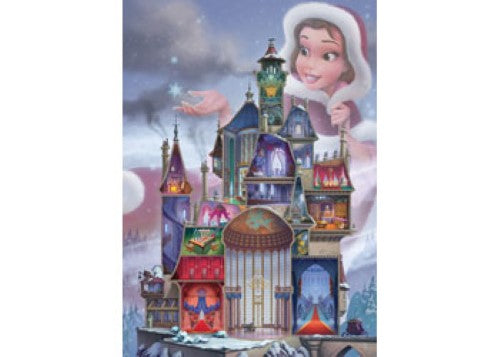 Lush, colorful 1000-piece puzzle depicting Belle's enchanting castle from Disney's "Beauty and the Beast."