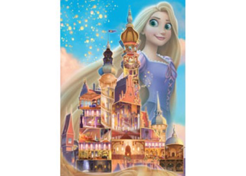 1000-piece puzzle of Rapunzel's iconic tower, featuring vibrant artwork and intricate details for Disney fans and puzzle lovers.
