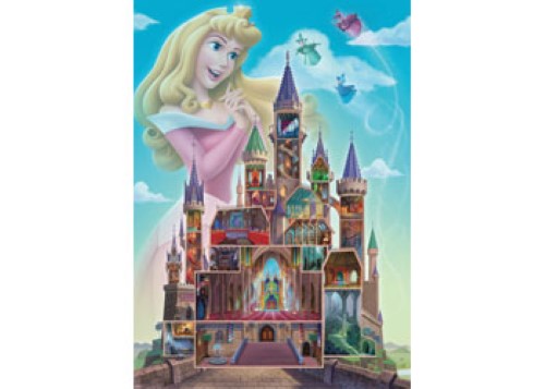 A beautifully detailed 1000pc puzzle of Princess Aurora's castle, capturing Disney's magic for family fun and engagement.