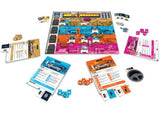 Colorful board game featuring DOC and Marty McFly, with vibrant components and time travel challenges for 2-4 players.