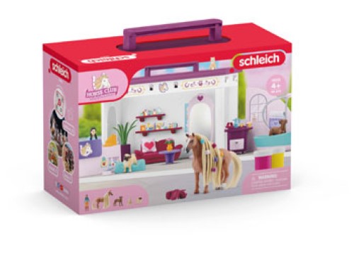 Colorful Schleich Pet Salon playset with detailed animal figures for creative pet grooming and imaginative role-play fun.