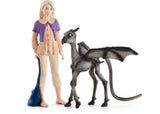 Luna Lovegood stands with her Baby Thestral, inspiring magical play in the enchanting Wizarding World.