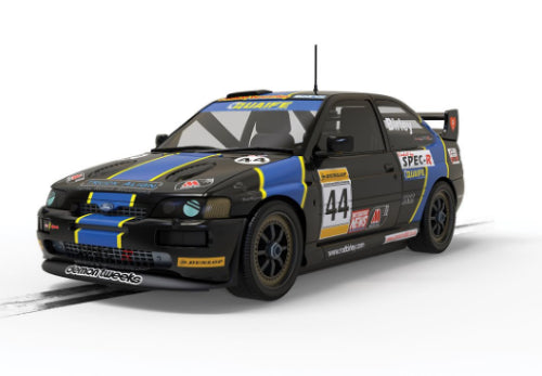 Scalextric Ford Escort Cosworth WRC Birley slot car, featuring iconic design, vibrant livery, and high-performance racing capabilities.