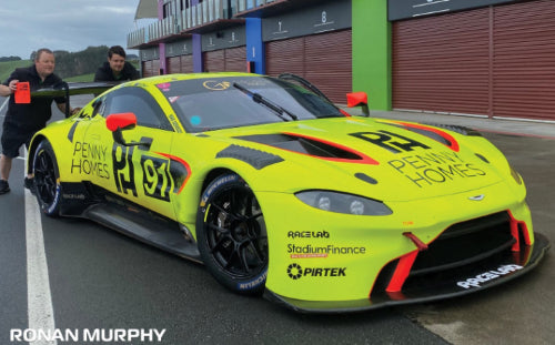 Scalextric Aston Martin GT3 Vantage PHR slot car with detailed design, high performance, and compatibility for authentic racing.