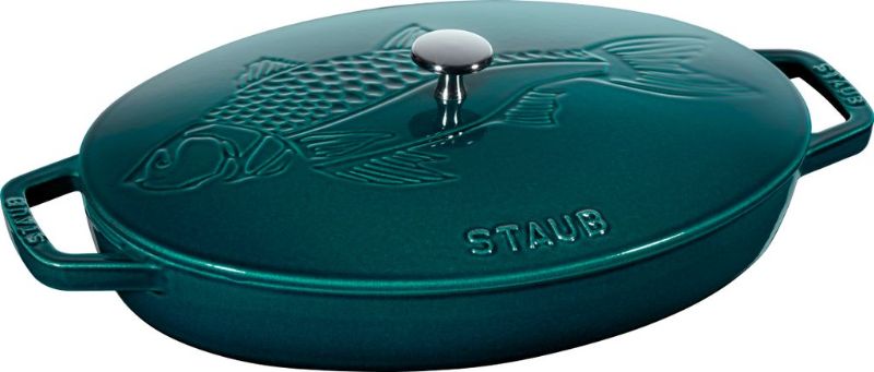 Oval Fish Dish - Staub La Mer Sea Blue (32cm)