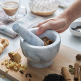 Marble Footed Mortar and Pestle - AVANTI (White)