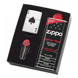 Zippo Lucky Ace Lighter With Fluid And Flints