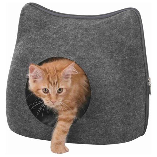 Cat Felt Cave Cat Head Trixie Dark Grey 38 x 35 x 37cm
