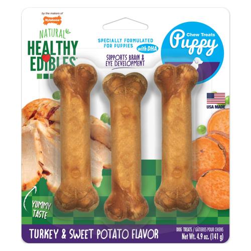 Puppy Treats Turkey & Sweet Potato Nylabone Regular 3 Pack