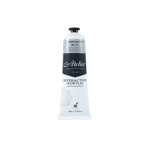Atelier Acrylic Interactive Paints 80ml Toning Grey Mid