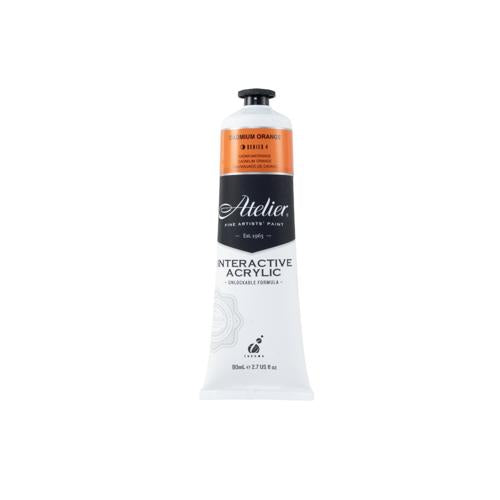 Atelier Acrylic Interactive Paints 80ml Cadmium Orange