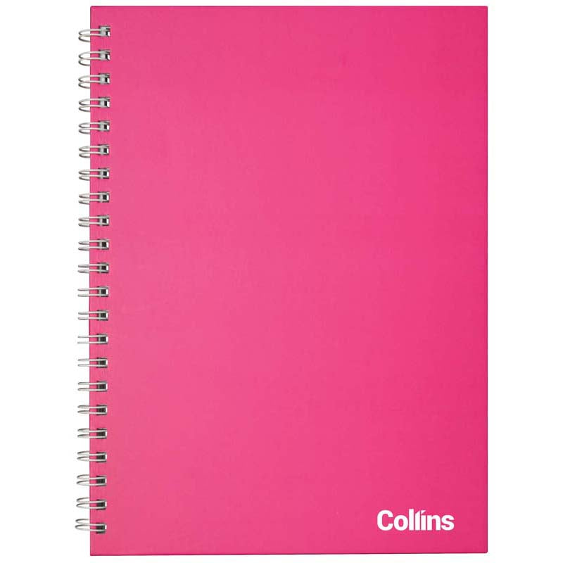 Vibrant Shocking Pink A4 notebook with 100 ruled leaves and durable wiro binding for easy writing and note-taking.